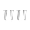 Hairpin Legs Set of 4, 3-Rod Design - Raw Steel