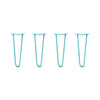 DIY Hairpin Legs Hairpin Legs 16" / Teal / 1/2" Hairpin Legs Set of 4, 2-Rod Design - Teal Powder Coated Finish