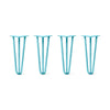 DIY Hairpin Legs Hairpin Legs 16" / Teal / 1/2" Hairpin Legs Set of 4, 3-Rod Design - Teal Powder Coated Finish