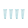 DIY Hairpin Legs Hairpin Legs 16" / Teal / 3/8" Hairpin Legs Set of 4, 3-Rod Design - Teal Powder Coated Finish