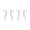 DIY Hairpin Legs Hairpin Legs 16" / White / 1/2" Hairpin Legs Set of 4, 3-Rod Design - White Powder Coated Finish