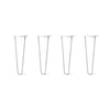 DIY Hairpin Legs Hairpin Legs 16" / White / 3/8" Hairpin Legs Set of 4, 2-Rod Design - White Powder Coated Finish
