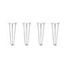 DIY Hairpin Legs Hairpin Legs 16" / White / 3/8" Hairpin Legs Set of 4, 3-Rod Design - White Powder Coated Finish