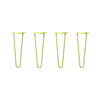 DIY Hairpin Legs Hairpin Legs 16" / Yellow / 3/8" Hairpin Legs Set of 4, 2-Rod Design - Yellow Powder Coated Finish
