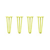 DIY Hairpin Legs Hairpin Legs 16" / Yellow / 3/8" Hairpin Legs Set of 4, 3-Rod Design - Yellow Powder Coated Finish
