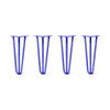 DIY Hairpin Legs Hairpin Legs 17" / Blue / 1/2" Hairpin Legs Set of 4, 3-Rod Design - Blue Powder Coated Finish