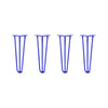 DIY Hairpin Legs Hairpin Legs 17" / Blue / 3/8" Hairpin Legs Set of 4, 3-Rod Design - Blue Powder Coated Finish