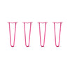 Hairpin Legs Set of 4, 2-Rod Design - Fuchsia Powder Coated Finish