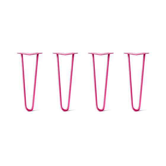 Hairpin Legs Set of 4, 2-Rod Design - Fuchsia Powder Coated Finish