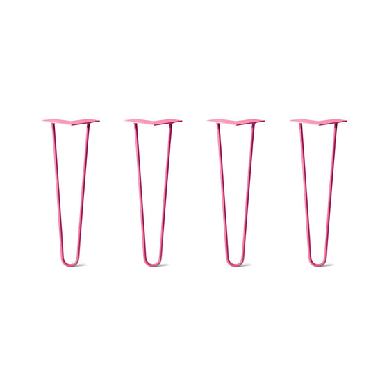 Hairpin Legs Set of 4, 2-Rod Design - Fuchsia Powder Coated Finish