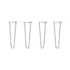 Hairpin Legs Set of 4, 2-Rod Design - Grey Powder Coated Finish