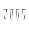 Hairpin Legs Set of 4, 2-Rod Design - Jet Black Satin Powder Coated Finish