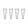 DIY Hairpin Legs Hairpin Legs 17" / Jet Black Satin / 1/2" Hairpin Legs Set of 4, 2-Rod Design - Jet Black Satin Powder Coated Finish