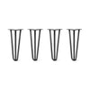 DIY Hairpin Legs Hairpin Legs 17" / Jet Black Satin / 1/2" Hairpin Legs Set of 4, 3-Rod Design - Jet Black Satin Powder Coated Finish