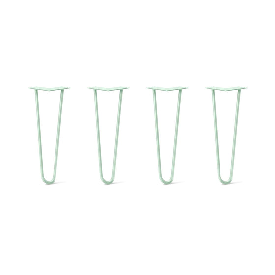 Hairpin Legs Set of 4, 2-Rod Design - Mint Powder Coated Finish