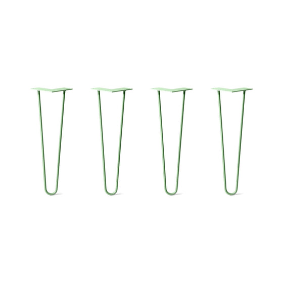 Hairpin Legs Set of 4, 2-Rod Design - Mint Powder Coated Finish