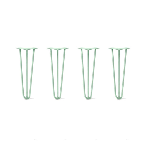 Hairpin Legs Set of 4, 3-Rod Design - Mint Powder Coated Finish