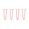 Hairpin Legs Set of 4, 2-Rod Design - Orange-Red Powder Coated Finish