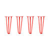 DIY Hairpin Legs Hairpin Legs 17" / Orange / Red / 1/2" Hairpin Legs Set of 4, 3-Rod Design - Orange-Red Powder Coated Finish