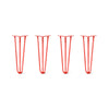 DIY Hairpin Legs Hairpin Legs 17" / Orange / Red / 3/8" Hairpin Legs Set of 4, 3-Rod Design - Orange-Red Powder Coated Finish