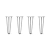 Hairpin Legs Set of 4, 3-Rod Design - Raw Steel