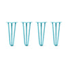 DIY Hairpin Legs Hairpin Legs 17" / Teal / 1/2" Hairpin Legs Set of 4, 3-Rod Design - Teal Powder Coated Finish