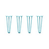 DIY Hairpin Legs Hairpin Legs 17" / Teal / 3/8" Hairpin Legs Set of 4, 3-Rod Design - Teal Powder Coated Finish