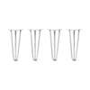 DIY Hairpin Legs Hairpin Legs 17" / White / 1/2" Hairpin Legs Set of 4, 3-Rod Design - White Powder Coated Finish