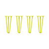 DIY Hairpin Legs Hairpin Legs 17" / Yellow / 1/2" Hairpin Legs Set of 4, 3-Rod Design - Yellow Powder Coated Finish