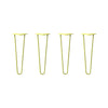DIY Hairpin Legs Hairpin Legs 17" / Yellow / 3/8" Hairpin Legs Set of 4, 2-Rod Design - Yellow Powder Coated Finish