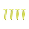 DIY Hairpin Legs Hairpin Legs 17" / Yellow / 3/8" Hairpin Legs Set of 4, 3-Rod Design - Yellow Powder Coated Finish