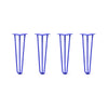 Hairpin Legs Set of 4, 3-Rod Design - Blue Powder Coated Finish