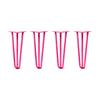 DIY Hairpin Legs Hairpin Legs 18" / Fuchsia / 1/2" Hairpin Legs Set of 4, 3-Rod Design - Fuchsia Powder Coated Finish