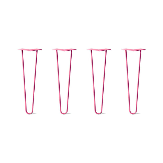 Hairpin Legs Set of 4, 2-Rod Design - Fuchsia Powder Coated Finish