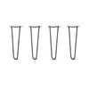 Hairpin Legs Set of 4, 2-Rod Design - Jet Black Satin Powder Coated Finish