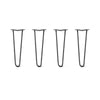 DIY Hairpin Legs Hairpin Legs 18" / Jet Black Satin / 1/2" Hairpin Legs Set of 4, 2-Rod Design - Jet Black Satin Powder Coated Finish
