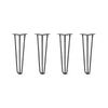 DIY Hairpin Legs Hairpin Legs 18" / Jet Black Satin / 3/8" Hairpin Legs Set of 4, 3-Rod Design - Jet Black Satin Powder Coated Finish