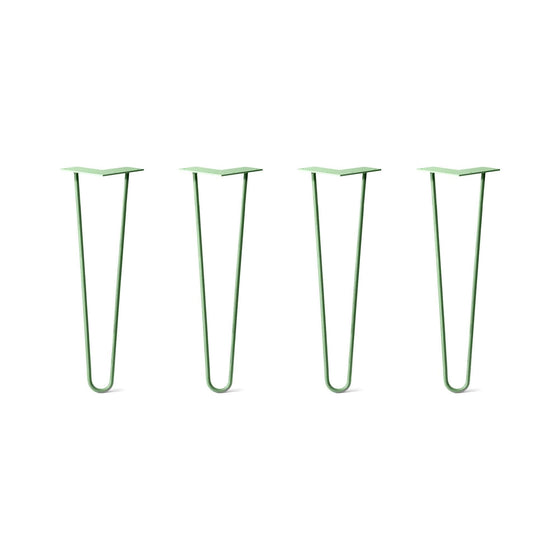 Hairpin Legs Set of 4, 2-Rod Design - Mint Powder Coated Finish