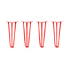 DIY Hairpin Legs Hairpin Legs 18" / Orange / Red / 1/2" Hairpin Legs Set of 4, 3-Rod Design - Orange-Red Powder Coated Finish