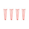 DIY Hairpin Legs Hairpin Legs 18" / Orange / Red / 3/8" Hairpin Legs Set of 4, 3-Rod Design - Orange-Red Powder Coated Finish