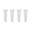 Hairpin Legs Set of 4, 3-Rod Design - Raw Steel