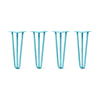 DIY Hairpin Legs Hairpin Legs 18" / Teal / 1/2" Hairpin Legs Set of 4, 3-Rod Design - Teal Powder Coated Finish