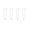 DIY Hairpin Legs Hairpin Legs 18" / White / 1/2" Hairpin Legs Set of 4, 2-Rod Design - White Powder Coated Finish