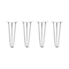 Hairpin Legs Set of 4, 3-Rod Design - White Powder Coated Finish