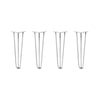 DIY Hairpin Legs Hairpin Legs 18" / White / 3/8" Hairpin Legs Set of 4, 3-Rod Design - White Powder Coated Finish