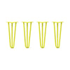 DIY Hairpin Legs Hairpin Legs 18" / Yellow / 1/2" Hairpin Legs Set of 4, 3-Rod Design - Yellow Powder Coated Finish