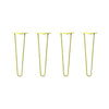 DIY Hairpin Legs Hairpin Legs 18" / Yellow / 3/8" Hairpin Legs Set of 4, 2-Rod Design - Yellow Powder Coated Finish