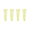 DIY Hairpin Legs Hairpin Legs 18" / Yellow / 3/8" Hairpin Legs Set of 4, 3-Rod Design - Yellow Powder Coated Finish