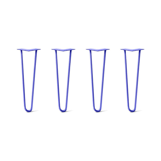 Hairpin Legs Set of 4, 2-Rod Design - Blue Powder Coated Finish