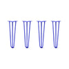 DIY Hairpin Legs Hairpin Legs 19" / Blue / 3/8" Hairpin Legs Set of 4, 3-Rod Design - Blue Powder Coated Finish